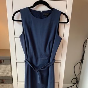 Theory Blue Wool Belted Dress